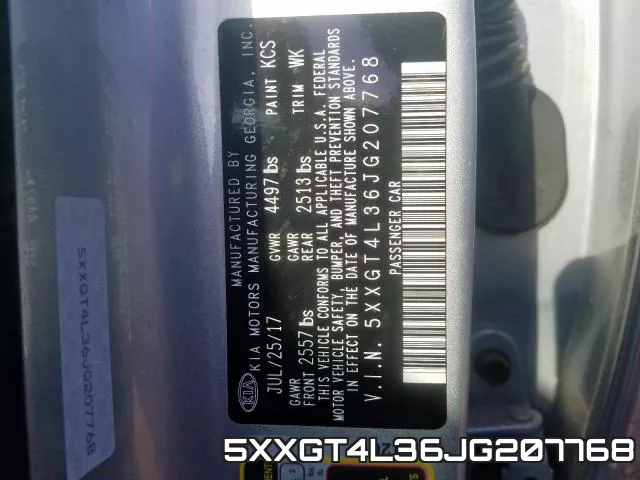 5XXGT4L36JG207768 фото 2