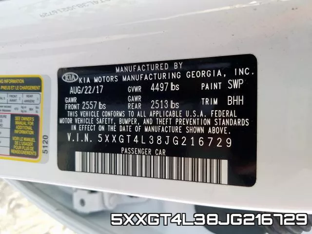 5XXGT4L38JG216729 фото 2