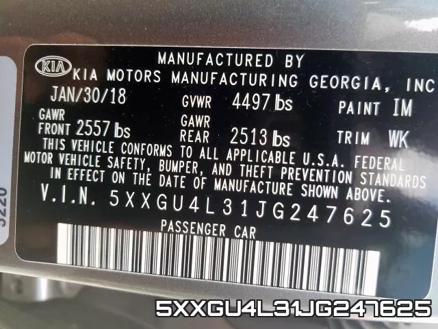 5XXGU4L31JG247625 фото 2