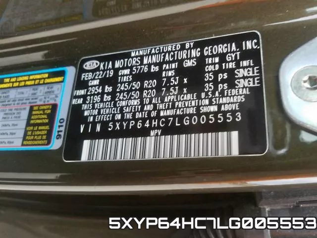 5XYP64HC7LG005553 фото 2