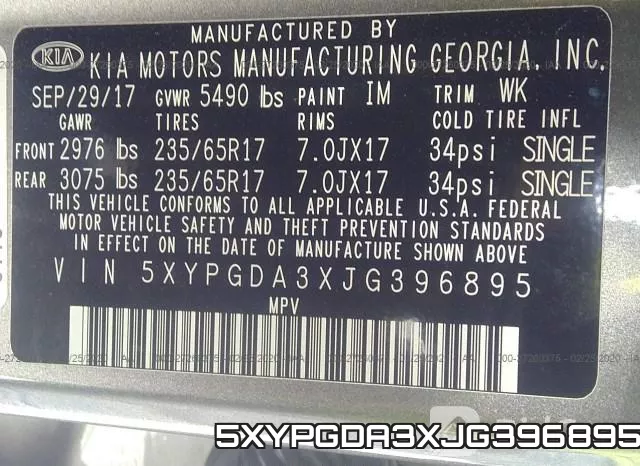 5XYPGDA3XJG396895 фото 10