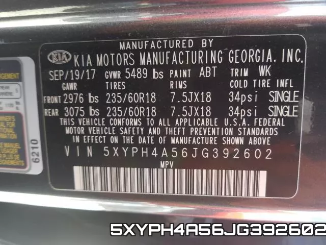 5XYPH4A56JG392602 фото 2