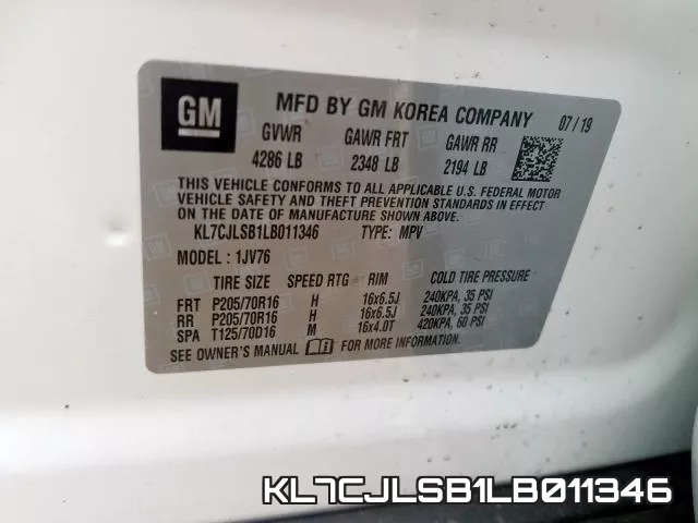 KL7CJLSB1LB011346 фото 2