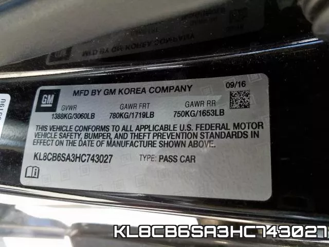 KL8CB6SA3HC743027 фото 2