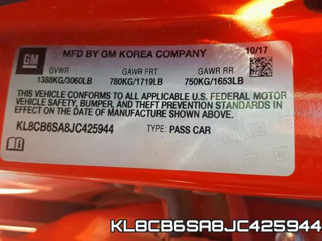 KL8CB6SA8JC425944 фото 2