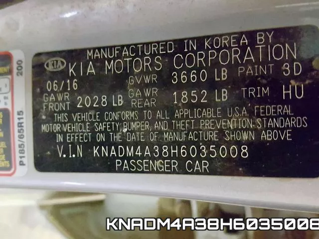 KNADM4A38H6035008 фото 2