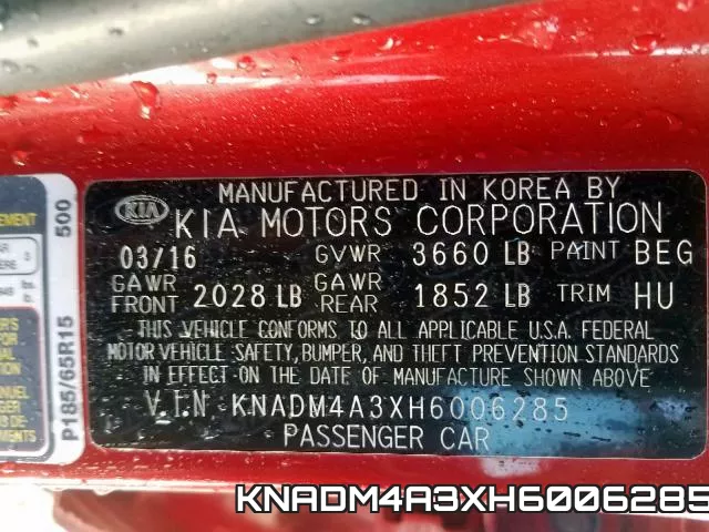 KNADM4A3XH6006285 фото 2