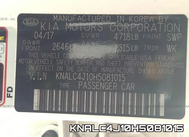 KNALC4J10H5081015 фото 10