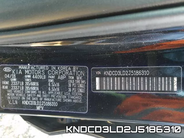 KNDCD3LD2J5186310 фото 2
