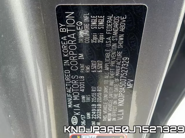 KNDJP3A50J7527329 фото 2