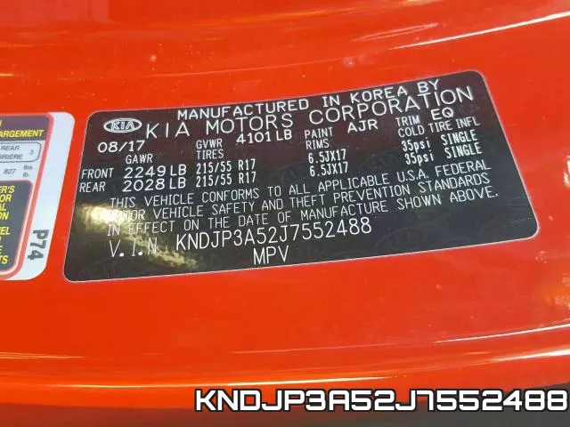 KNDJP3A52J7552488 фото 2