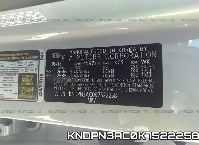 KNDPN3AC0K7522258 фото 10