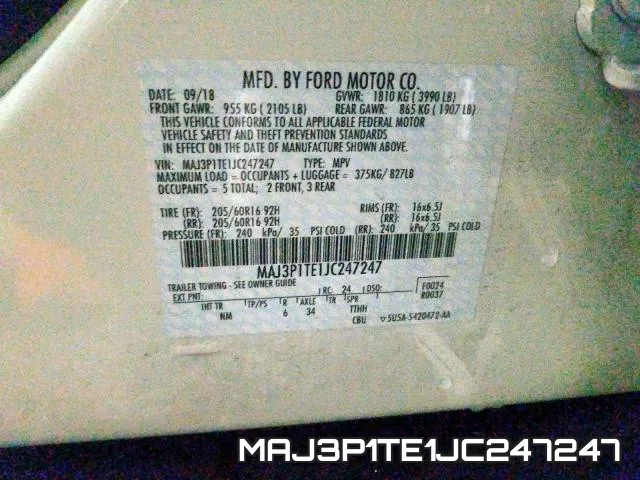 MAJ3P1TE1JC247247 фото 2