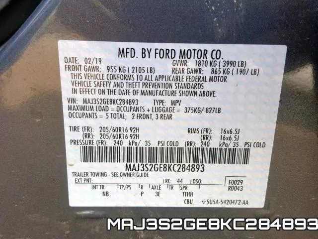 MAJ3S2GE8KC284893 фото 2