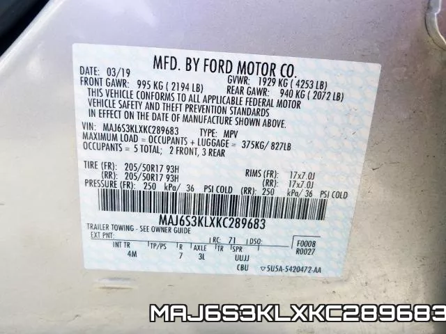 MAJ6S3KLXKC289683 фото 2