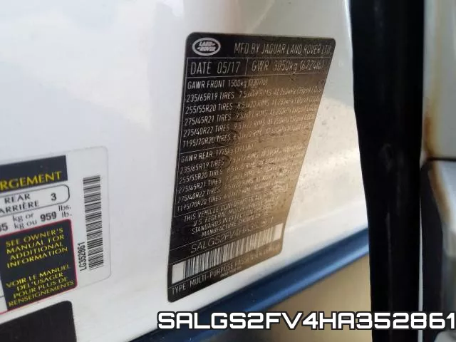 SALGS2FV4HA352861 фото 2