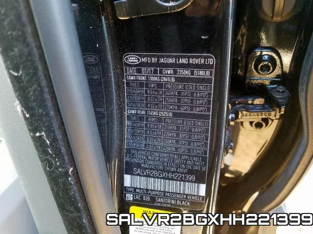 SALVR2BGXHH221399 фото 2