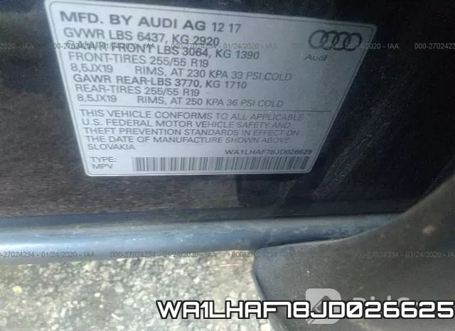 WA1LHAF78JD026625 фото 10