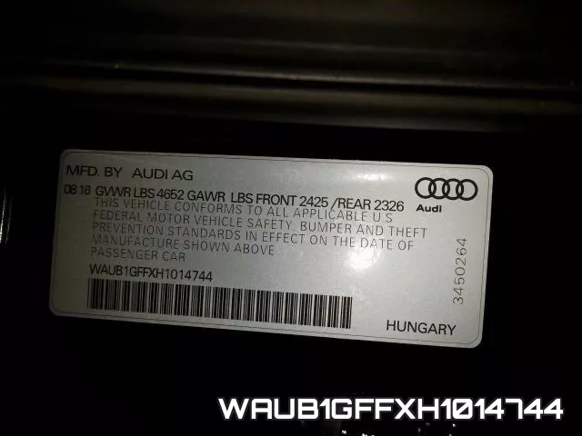 WAUB1GFFXH1014744 фото 2