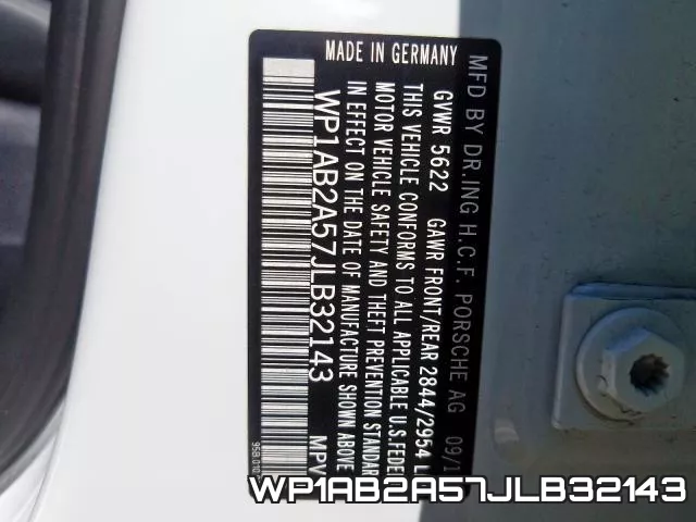 WP1AB2A57JLB32143 фото 2