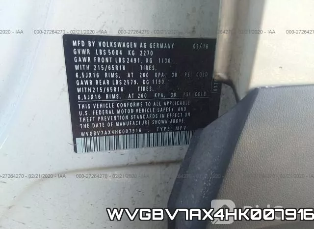 WVGBV7AX4HK007916 фото 10