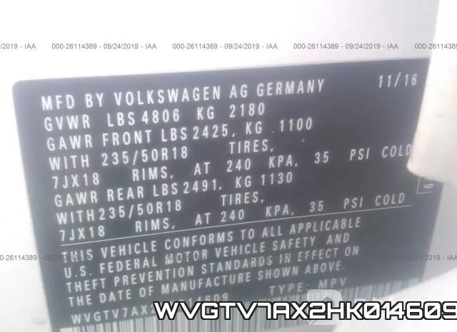 WVGTV7AX2HK014609 фото 10