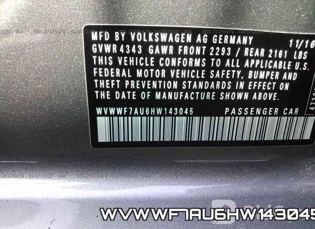 WVWWF7AU6HW143045 фото 10