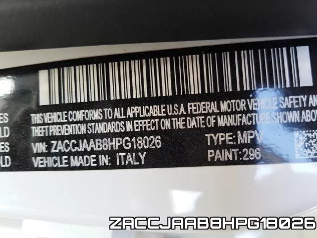 ZACCJAAB8HPG18026 фото 2