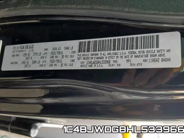 1C4BJWDG8HL533966 фото 2