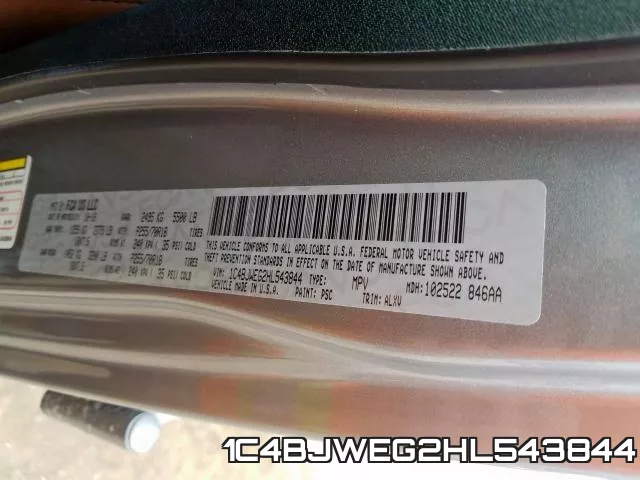 1C4BJWEG2HL543844 фото 2