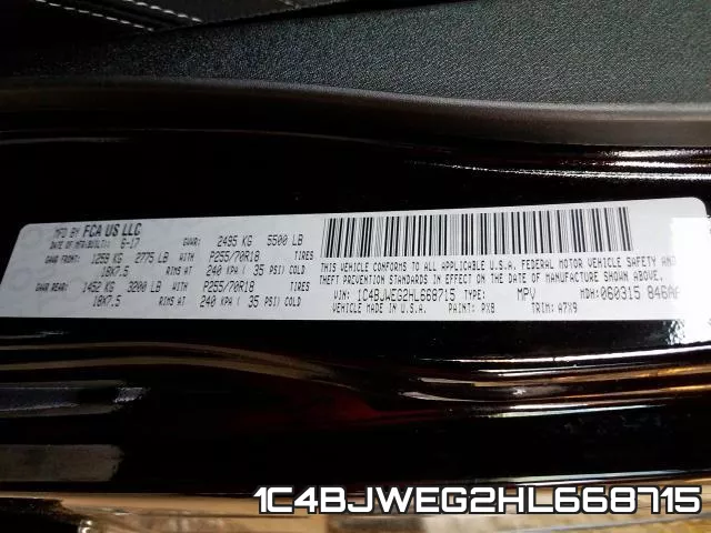 1C4BJWEG2HL668715 фото 2