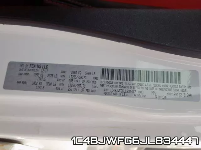 1C4BJWFG6JL834447 фото 2