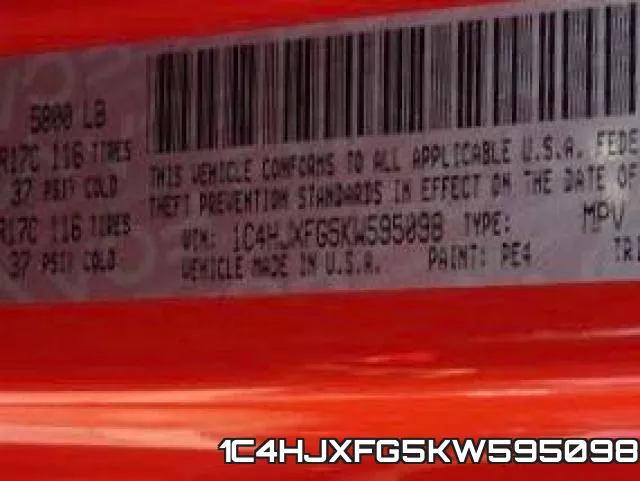 1C4HJXFG5KW595098 фото 2