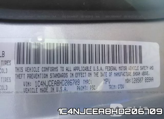 1C4NJCEA8HD206709 фото 10