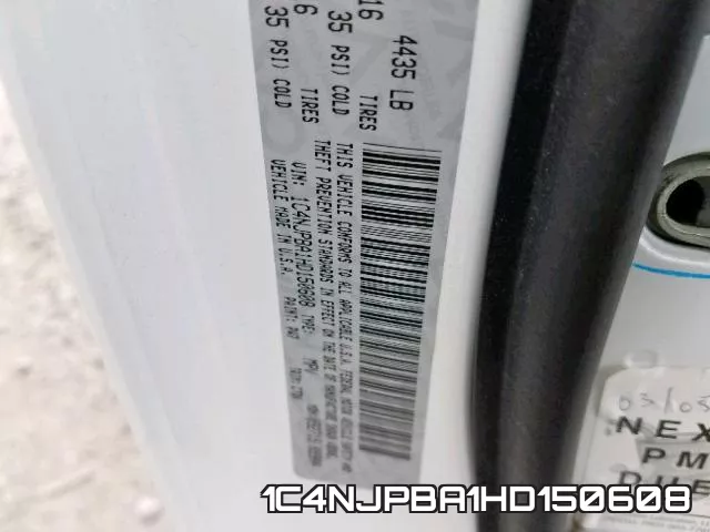 1C4NJPBA1HD150608 фото 2