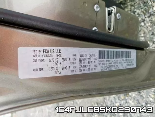 1C4PJLCB5KD290743 фото 2