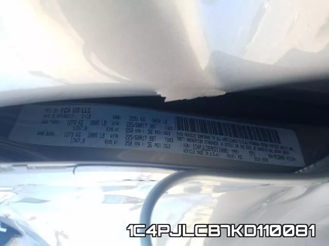 1C4PJLCB7KD110081 фото 2