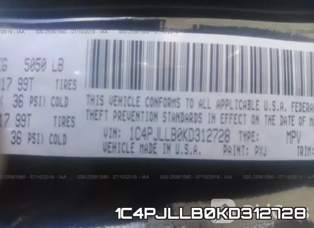 1C4PJLLB0KD312728 фото 10