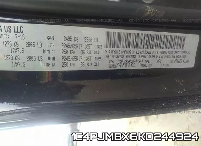 1C4PJMBX6KD244924 фото 10