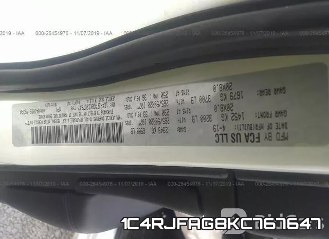 1C4RJFAG8KC767647 фото 10