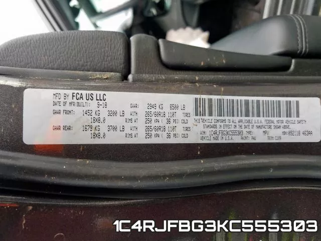 1C4RJFBG3KC555303 фото 2