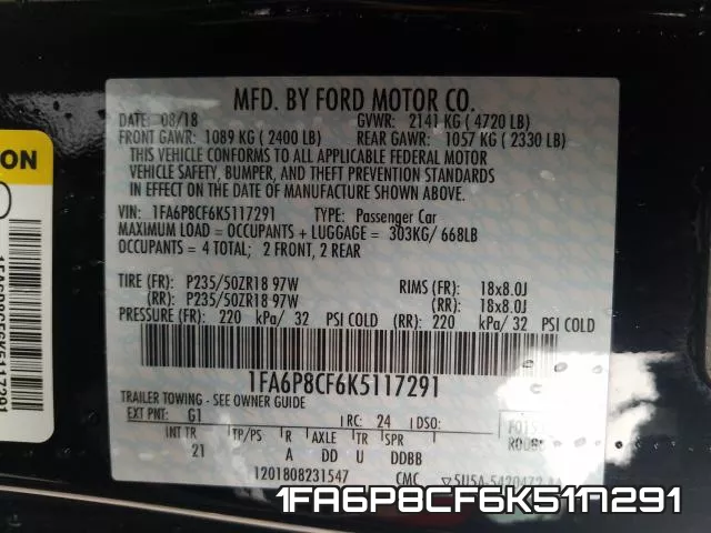 1FA6P8CF6K5117291 фото 2