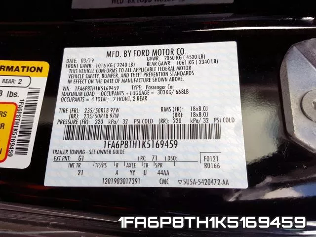 1FA6P8TH1K5169459 фото 2