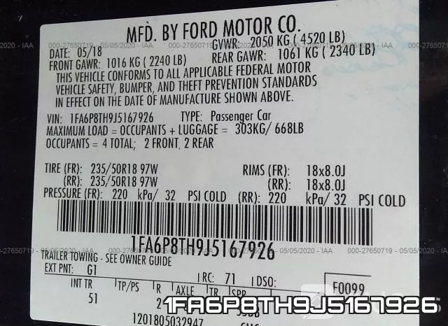1FA6P8TH9J5167926 фото 10