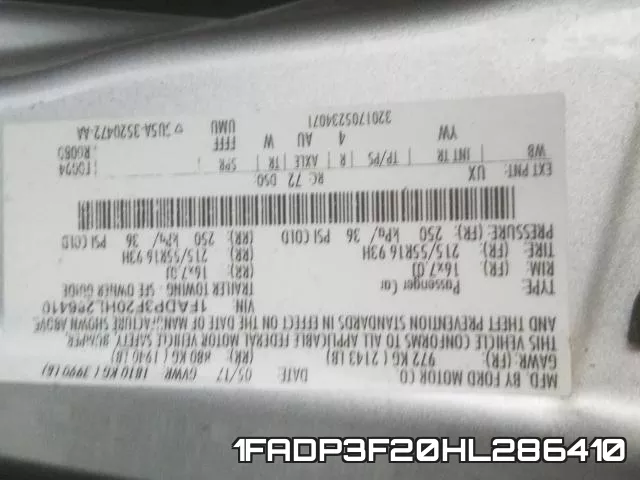 1FADP3F20HL286410 фото 2