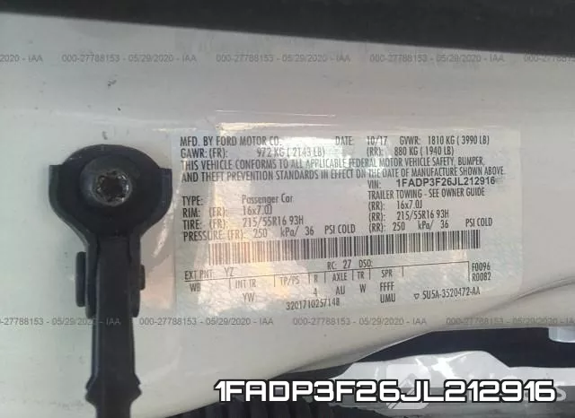 1FADP3F26JL212916 фото 10