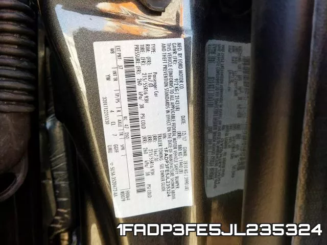 1FADP3FE5JL235324 фото 2