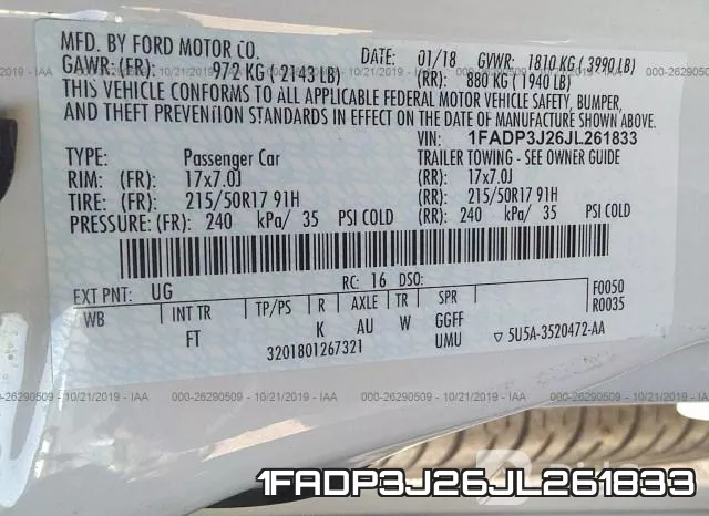 1FADP3J26JL261833 фото 10