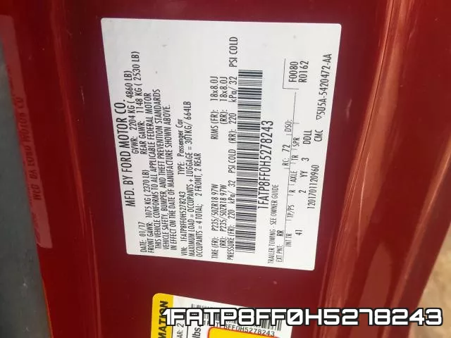 1FATP8FF0H5278243 фото 2