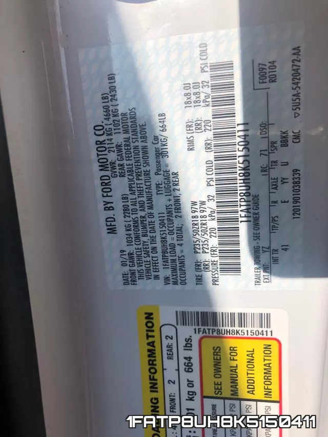 1FATP8UH8K5150411 фото 2